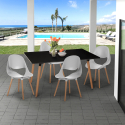 Flocs Dark spisebords sæt: 4 stole og 80 x 120 cm firkantet træ bord Udsalg