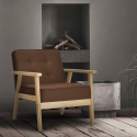 Hage lænestol i nordisk stil lavet af træ med stofbetræk i udvalgte farver Model