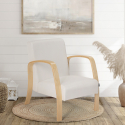 Frederiksberg nordisk design lænestol i bøgetræ og med stofbetræk Udvalg