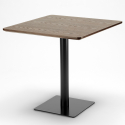 Dunmore cafebord sæt: 4 industrielt farvet stole og 90x90 cm træ bord Egenskaber