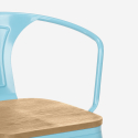 Dunmore cafebord sæt: 4 industrielt farvet stole og 90x90 cm træ bord 
