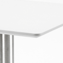 Heavy White hvid cafebord sæt: 4 farvet stole og 90x90cm træ stål bord Billig