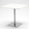 Heavy White hvid cafebord sæt: 4 farvet stole og 90x90cm træ stål bord Køb