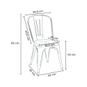 Just White hvid cafebord sæt: 4 farvet stole og 90x90 cm træ stål bord 