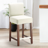 Comfort L barstol polstret firkantet farvet stofsæde med ryglæn og træben Model