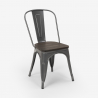 Edgar cafebord sæt: 4 industrielt farvet stole og 90x90 cm træ bord 