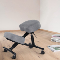 Balancesteel Lux ergonomisk knæstol kontorstol højdejuster i stål stof Rabatter