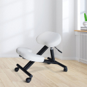 Balancesteel ergonomisk knæstol kontorstol højdejuster stål eco læder Tilbud