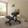 Balancesteel Lux ergonomisk knæstol kontorstol højdejuster i eco læder På Tilbud