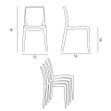 Yanez cafebord sæt: 4 farvet plast stole og 90x90 cm træ stål bord 