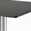 Jasper Black cafebord sæt: 4 farvet plast stole og 90x90 cm sort bord 