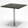 Jasper Black cafebord sæt: 4 farvet plast stole og 90x90 cm sort bord 