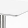 Dustin White cafebord sæt: 4 farvet plast stole og 90x90 cm hvid bord 