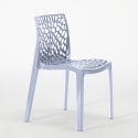Dustin White cafebord sæt: 4 farvet plast stole og 90x90 cm hvid bord 