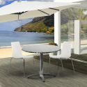 Remos cafebord sæt: 2 farvede stole og 70 cm rund stål bord Rabatter