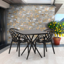 Moai Black bordsæt loungesæt med 70x70cm sort bord og 2 udendørs stole Udsalg