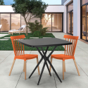 Roslin Black bordsæt loungesæt med 70x70 cm sort bord og 2 udendørs stole Valgfri