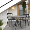Kento Dark sort havebord møbel sæt: 2 farvede stole og 80cm rundt bord Udsalg