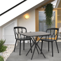 Saiku Dark sort havebord sæt 2 farvede stole og 72x72cm firkantet bord Udsalg