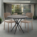 Ipsum Dark sort havebord sæt 2 farvede stole og 72x72cm firkantet bord Valgfri