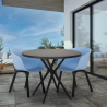 Oden Black bordsæt loungesæt med 80cm rundt sort bord 2 udendørs stole Model