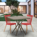 Roslin bord sæt loungesæt med 70x70cm beige bord og 2 udendørs stole Valgfri