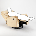 Lænestol eco læder indbygget fodskammel vippefunktion roterbar Sissi Model