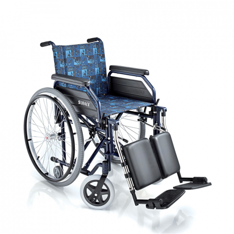 Foldbar letvægts kørestol i aluminium 16 kg med benstøtte S14 Surace Kampagne