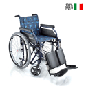 Foldbar letvægts kørestol i aluminium 16 kg med benstøtte S14 Surace På Tilbud