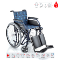 Foldbar letvægts kørestol i aluminium 16 kg med benstøtte S14 Surace Tilbud