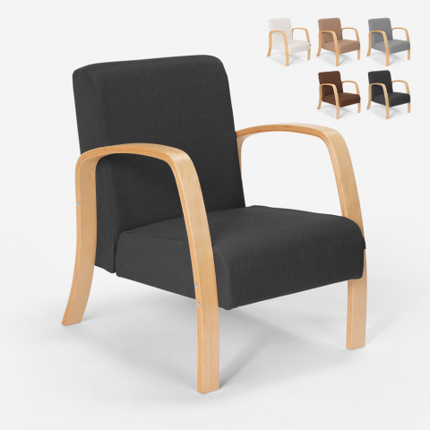 Frederiksberg nordisk design lænestol i bøgetræ og med stofbetræk