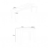 Isotta 90x42-302 cm hvidt farvet lille træ spisebord med udtræk Udvalg