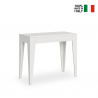 Isotta 90x42-302 cm hvidt farvet lille træ spisebord med udtræk På Tilbud