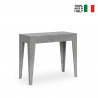 Isotta Concrete 90x42-302 cm betongrå farve lille træ spisebord udtræk På Tilbud