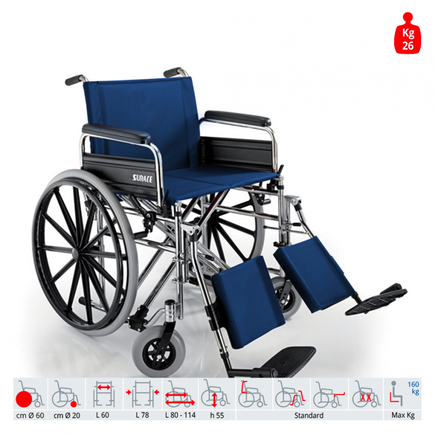 Surace 500 Bariatric kørestol let rullestol