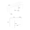 Allin 90x47-299 cm hvidt farvet lille træ spisebord med udtræk Valgfri