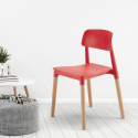 Sæt med 20 Barcellona AHD stabelbar design spisebords stol i plast og træ Udvalg