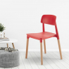 Barcellona AHD stabelbar design spisebords stol i polypropylen og træ Udsalg
