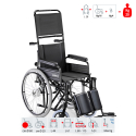 Letvægts kørestol med højt justerbart ryglæn og benstøtte Surace 600 Tilbud