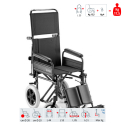 Letvægts kørestol med justerbart ryglæn og benstøtte transportkørestol Surace 600 B Tilbud