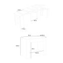 Emy 90x42-302 cm hvidt farvet lille træ spisebord med udtræk Udvalg