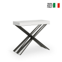 Diago 90x40-300 cm hvidt farvet lille træ spisebord med udtræk På Tilbud
