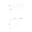 Diago Marble 90x40-300 cm mamor effekt lille træ spisebord med udtræk Udvalg