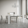 Mia 90x42-302 cm hvid farvet lille træ spisebord med udtræk Kampagne