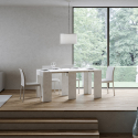 Allin 90x47-299 cm hvidt farvet lille træ spisebord med udtræk Rabatter