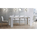 Emy 90x42-302 cm hvidt farvet lille træ spisebord med udtræk Udsalg