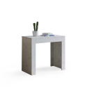 Emy 90x42-302 cm hvidt farvet lille træ spisebord med udtræk Tilbud