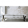 Diago 90x40-300 cm hvidt farvet lille træ spisebord med udtræk Rabatter