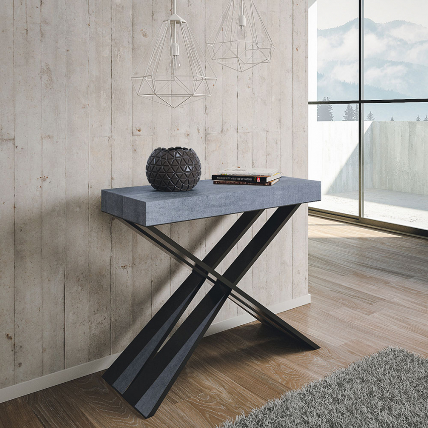 Diago Concrete 90x40-300 cm grantræ effekt lille træ spisebord udtræk Kampagne
