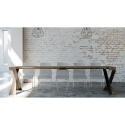 Diago Noix 90x40-300 cm valnød effekt lille træ spisebord med udtræk Rabatter